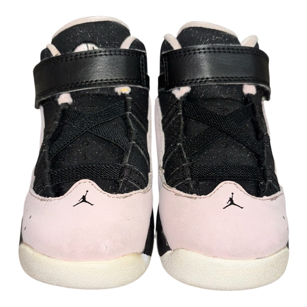 Girls Jordan Light Pink & Black Glitter Strap Athletic Shoes | Toddler 8